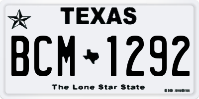 TX license plate BCM1292