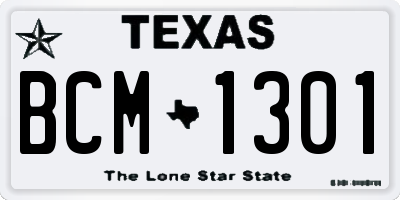 TX license plate BCM1301