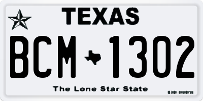 TX license plate BCM1302