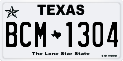 TX license plate BCM1304