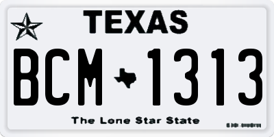 TX license plate BCM1313