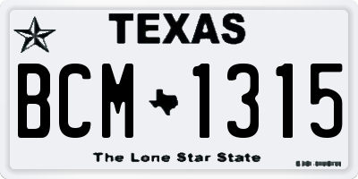 TX license plate BCM1315