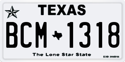 TX license plate BCM1318