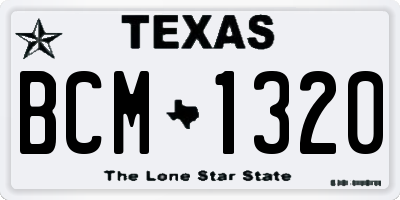 TX license plate BCM1320