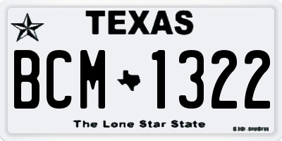 TX license plate BCM1322