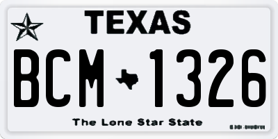 TX license plate BCM1326