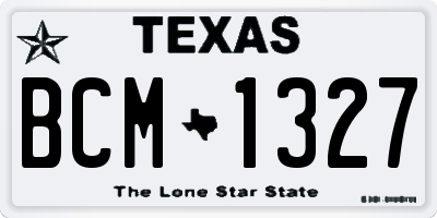 TX license plate BCM1327