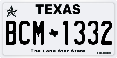 TX license plate BCM1332