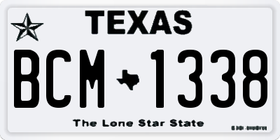TX license plate BCM1338