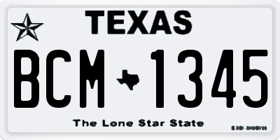 TX license plate BCM1345