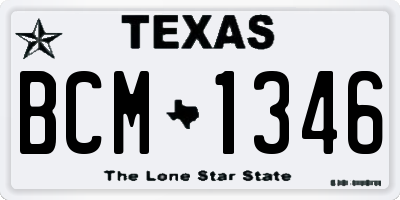TX license plate BCM1346