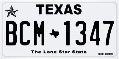 TX license plate BCM1347