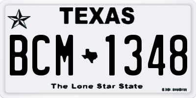 TX license plate BCM1348