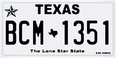 TX license plate BCM1351