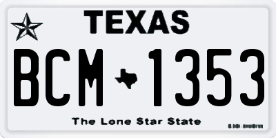 TX license plate BCM1353