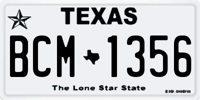 TX license plate BCM1356