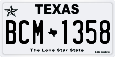 TX license plate BCM1358