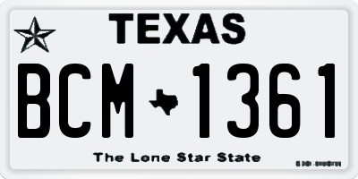 TX license plate BCM1361