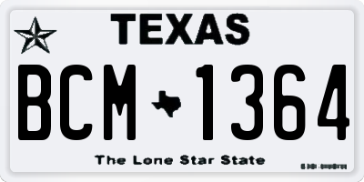 TX license plate BCM1364