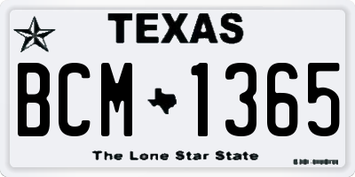 TX license plate BCM1365