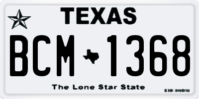 TX license plate BCM1368