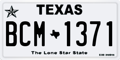 TX license plate BCM1371