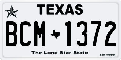 TX license plate BCM1372