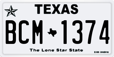 TX license plate BCM1374