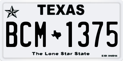 TX license plate BCM1375