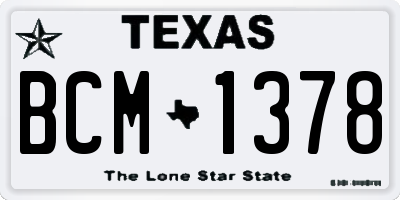TX license plate BCM1378
