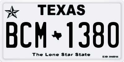 TX license plate BCM1380