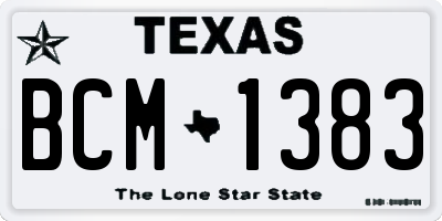TX license plate BCM1383