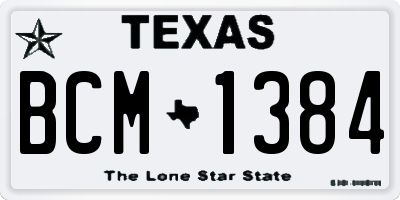 TX license plate BCM1384