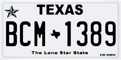 TX license plate BCM1389