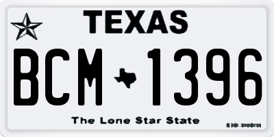 TX license plate BCM1396