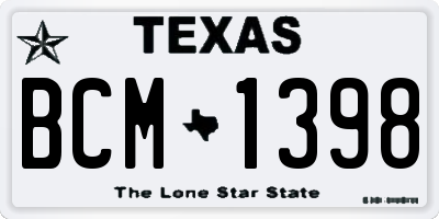 TX license plate BCM1398