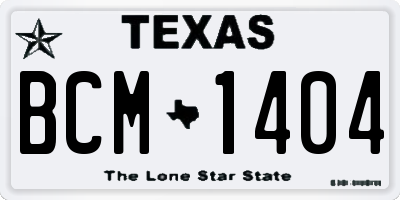 TX license plate BCM1404