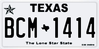 TX license plate BCM1414