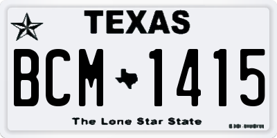 TX license plate BCM1415