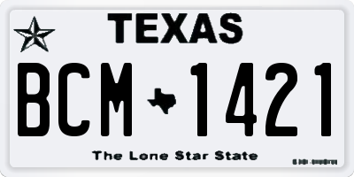 TX license plate BCM1421