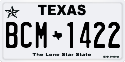 TX license plate BCM1422