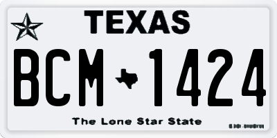 TX license plate BCM1424