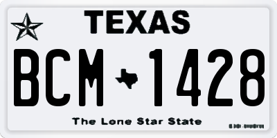 TX license plate BCM1428