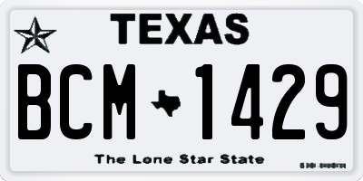 TX license plate BCM1429