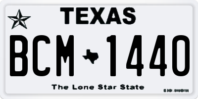 TX license plate BCM1440