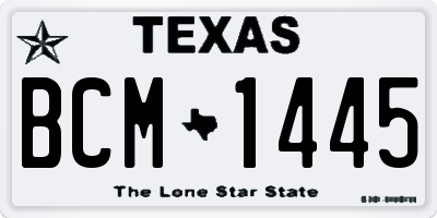 TX license plate BCM1445