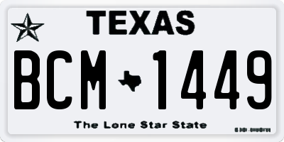 TX license plate BCM1449