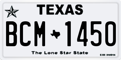 TX license plate BCM1450