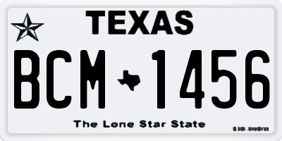 TX license plate BCM1456