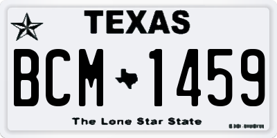 TX license plate BCM1459